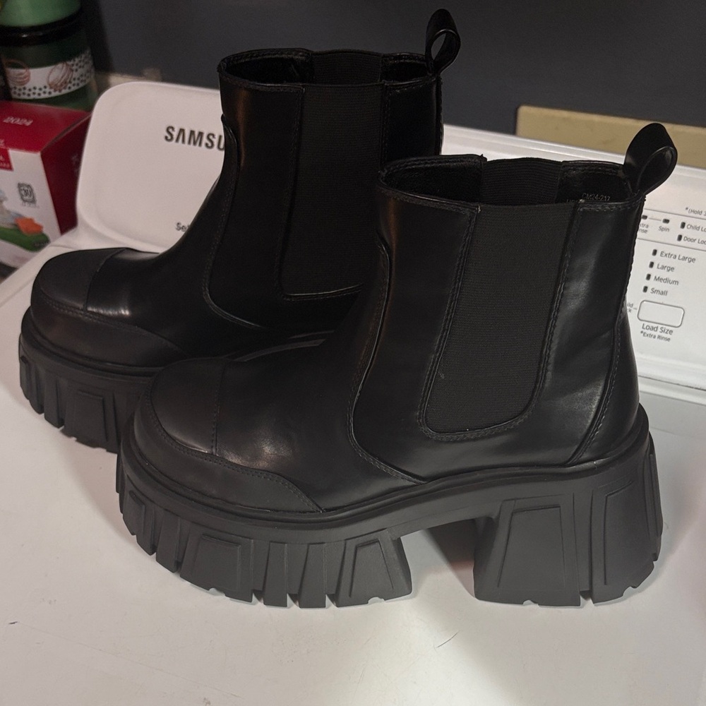 Dolls Kill Black Chunky Ankle Boots
